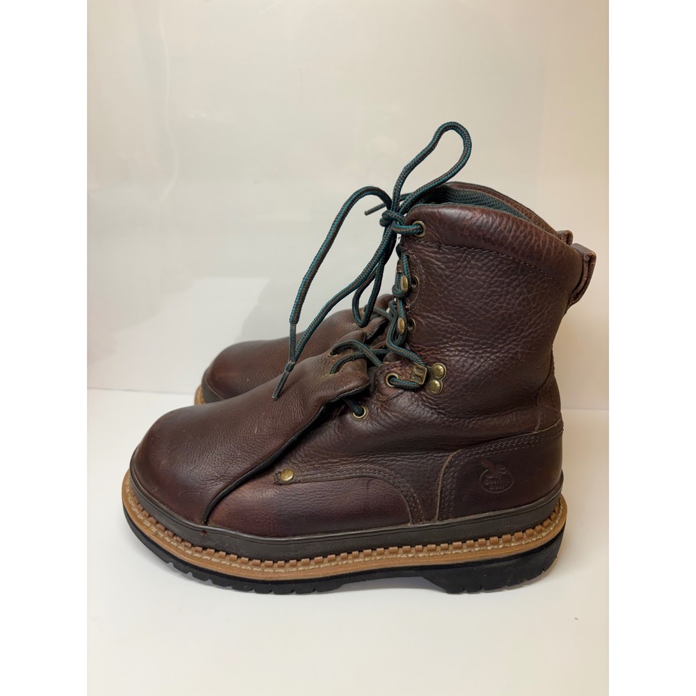 Georgia Giant Mens Brown Leather Metatarsal Steel Toe Work Boots G8354 Size 9.5M